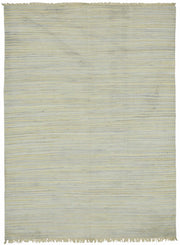 Gozvan Ekru ve Açık Gri Çizgili Yün El Dokuma Halı 300x407 cm