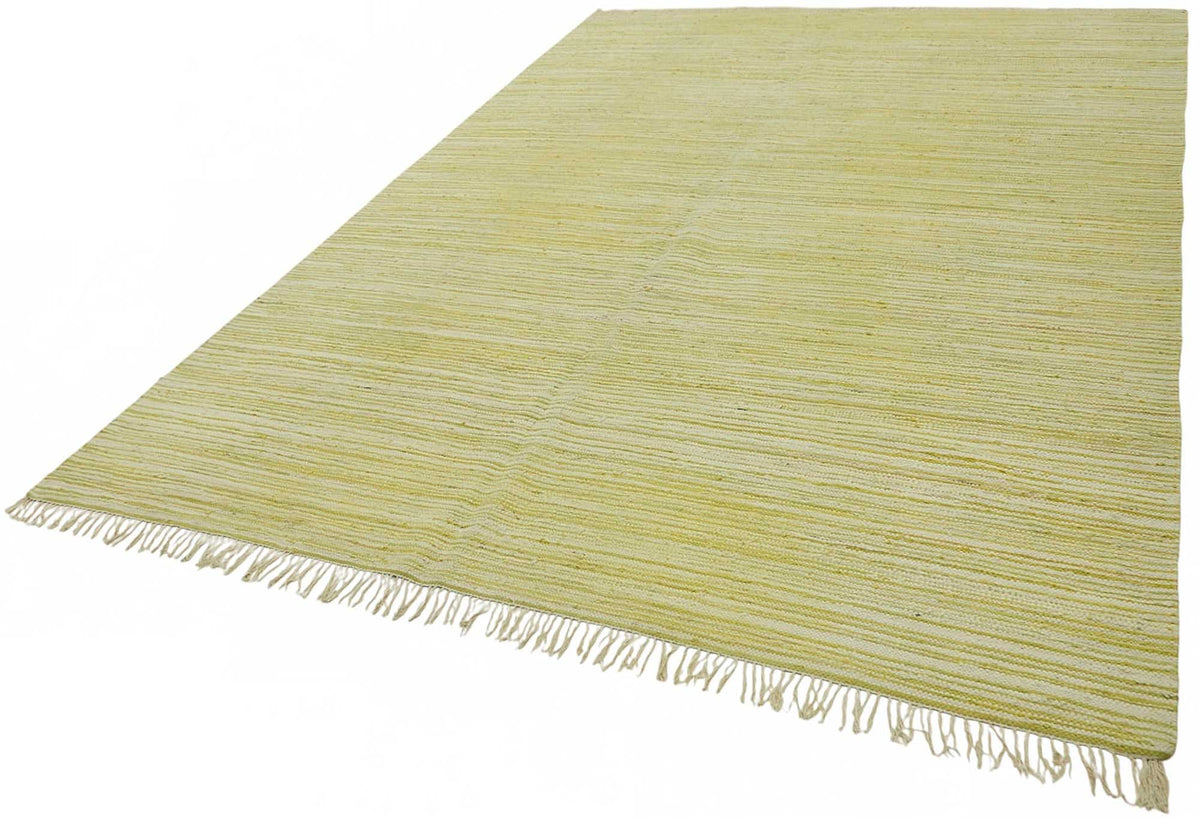 Gozvan Vintage Sarı Krem Çizgili Dokuma Modern Halı 267x358 cm 48937 – doku yakın çekim
