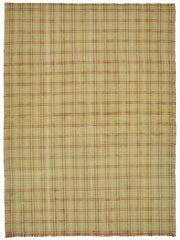 Gozvan Sarı Kırmızı Geometrik Desenli Düz Kırmızı Halı 258x336 cm 48938