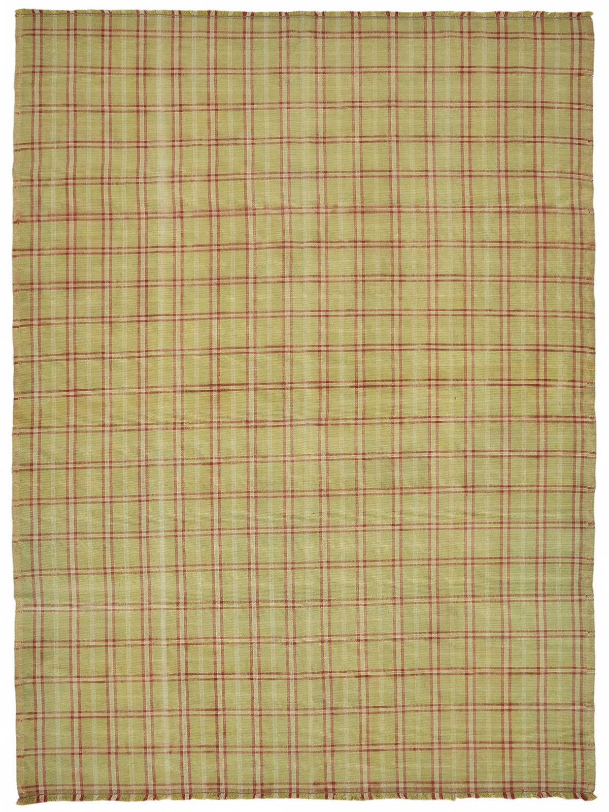 Gozvan Sarı Kırmızı Geometrik Desenli Düz Kırmızı Halı 258x336 cm 48938