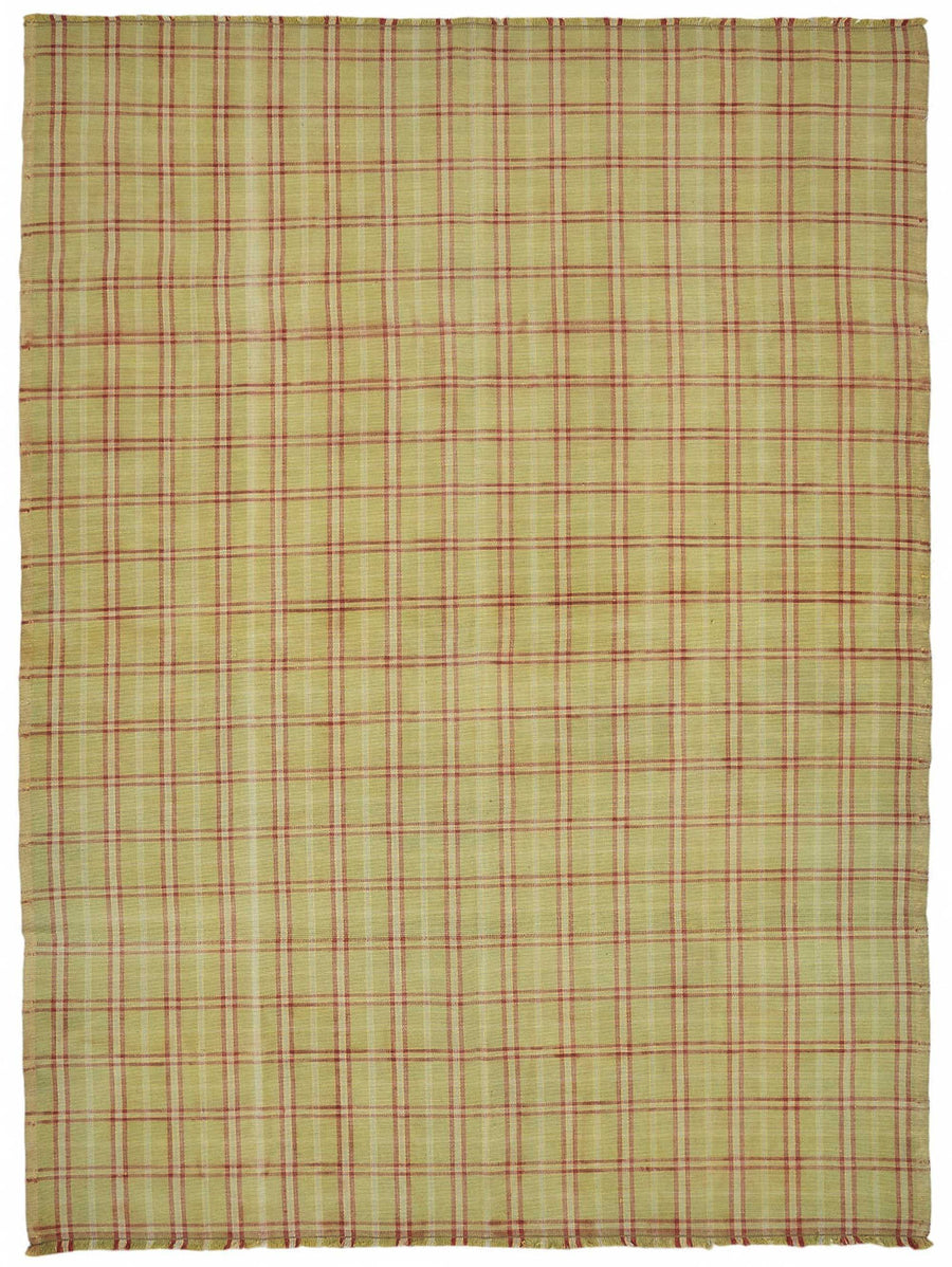 Gozvan Yellow Red Geometric Pattern Plain Red Rug 258x336 cm 48938