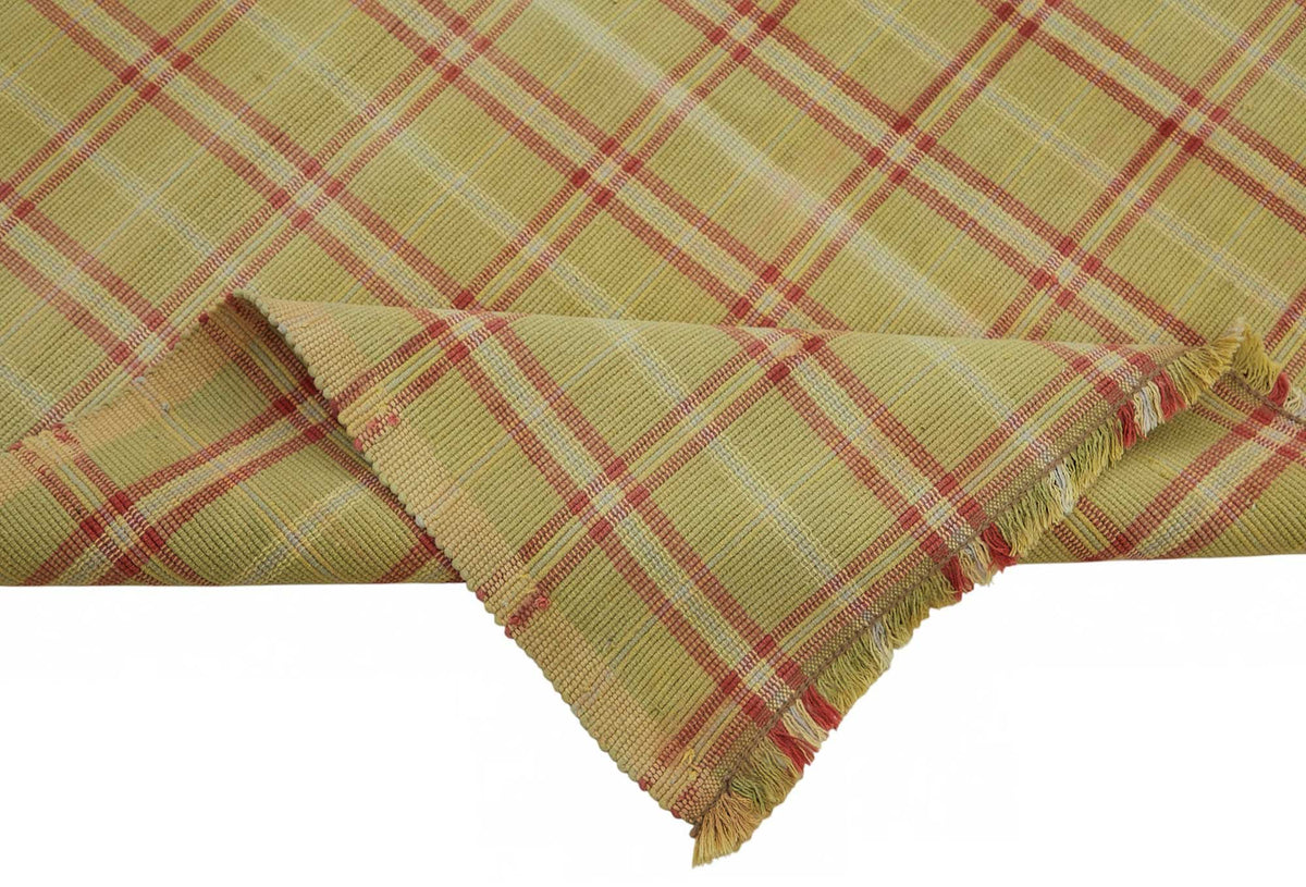 Gozvan Sarı Kırmızı Geometrik Desenli Düz Kırmızı Halı 258x336 cm 48938 – kenar detayı