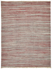 Gozvan Scandinavian Kırmızı Dokuma Çizgili Kilim 306x410 cm 48940
