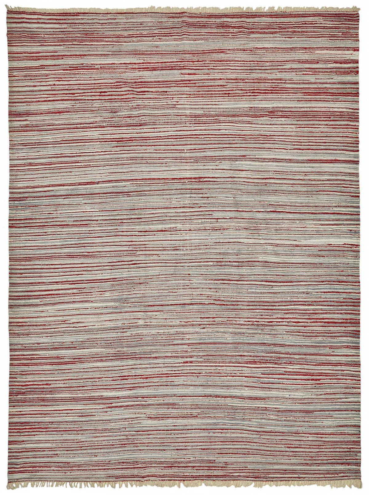Gozvan Scandinavian Kırmızı Dokuma Çizgili Kilim 306x410 cm 48940