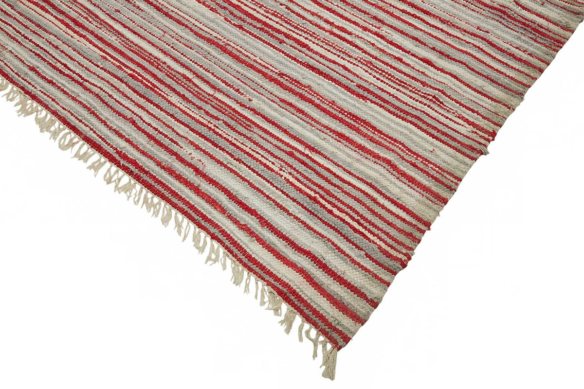 Gozvan Scandinavian Kırmızı Dokuma Çizgili Kilim 306x410 cm 48940 – detay görünümü