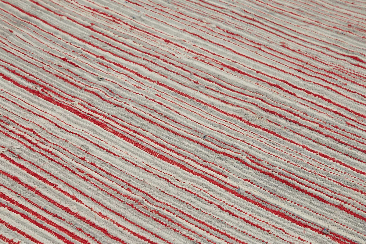 Gozvan Scandinavian Kırmızı Dokuma Çizgili Kilim 306x410 cm 48940 – mekânda kullanım