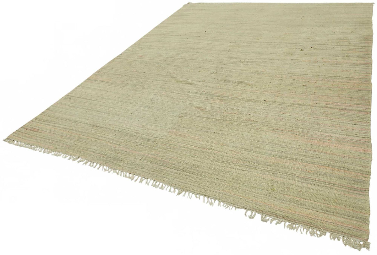 Gozvan Bej Krem Düz Modern El Dokuma Halı 257x350 cm – doku yakın çekim