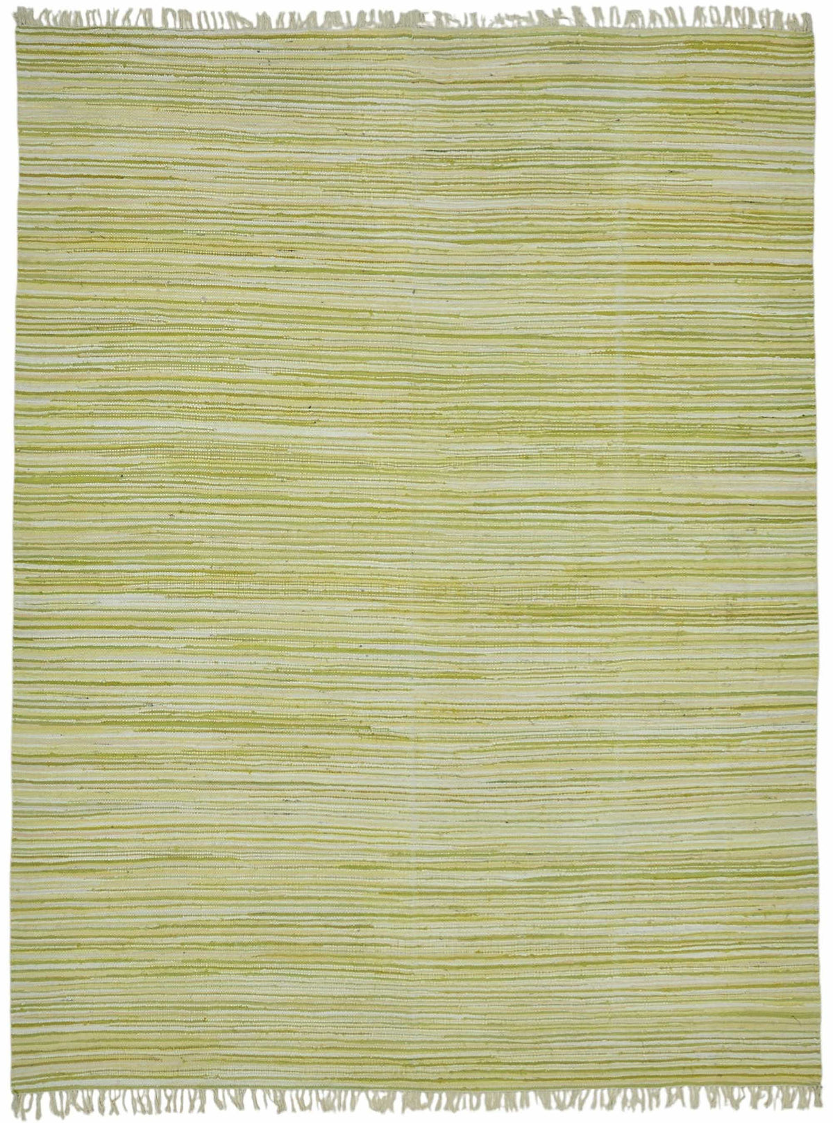 Gozvan Beyaz Modern Halı Yeşil Çizgili 30-40 Yıllık 266x353 cm