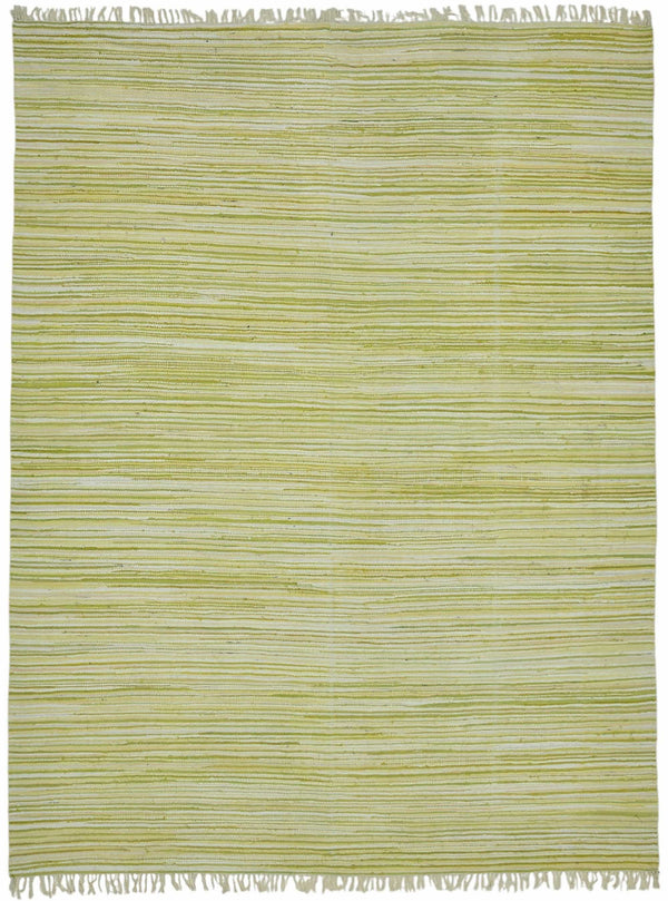 Gozvan Beyaz Modern Halı Yeşil Çizgili 30-40 Yıllık 266x353 cm