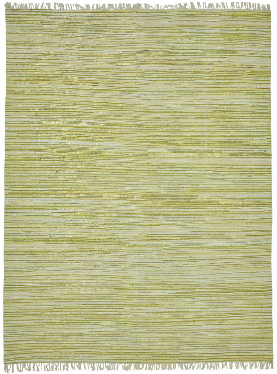 Gozvan Beyaz Modern Halı Yeşil Çizgili 30-40 Yıllık 266x353 cm