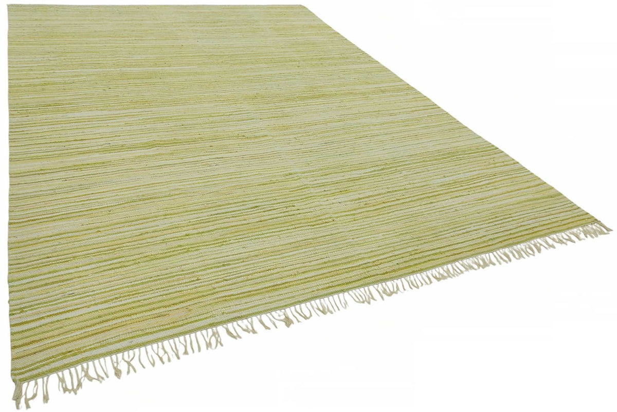 Gozvan Beyaz Modern Halı Yeşil Çizgili 30-40 Yıllık 266x353 cm – genel görünüm
