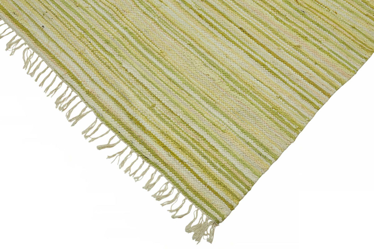 Gozvan Beyaz Modern Halı Yeşil Çizgili 30-40 Yıllık 266x353 cm – detay görünümü
