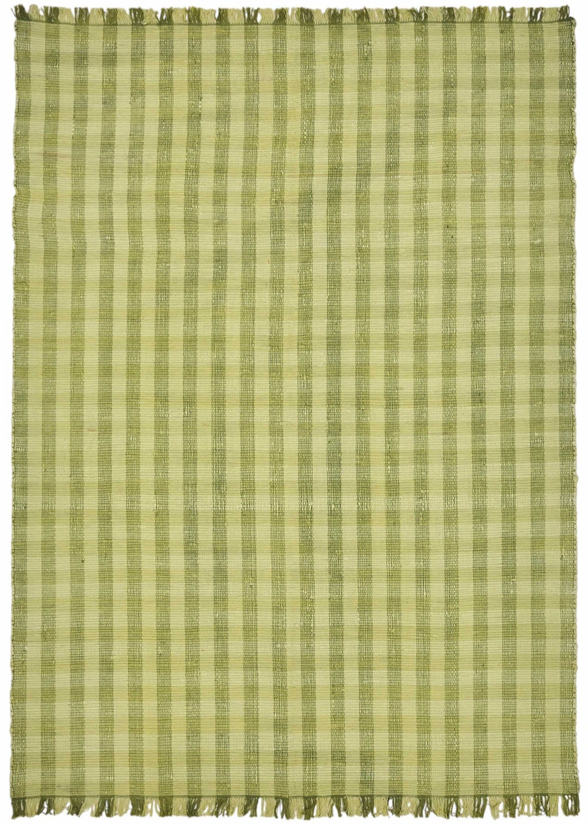 Gozvan Scandinavian Yeşil Bej Çizgili El Dokuma Halı 238x337 cm