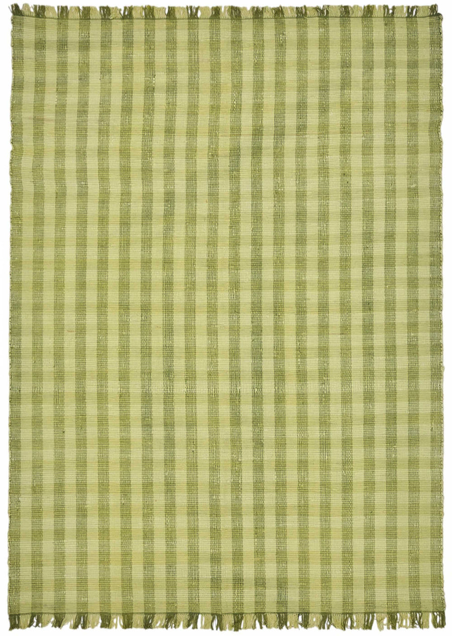 Gozvan Scandinavian Yeşil Bej Çizgili El Dokuma Halı 238x337 cm
