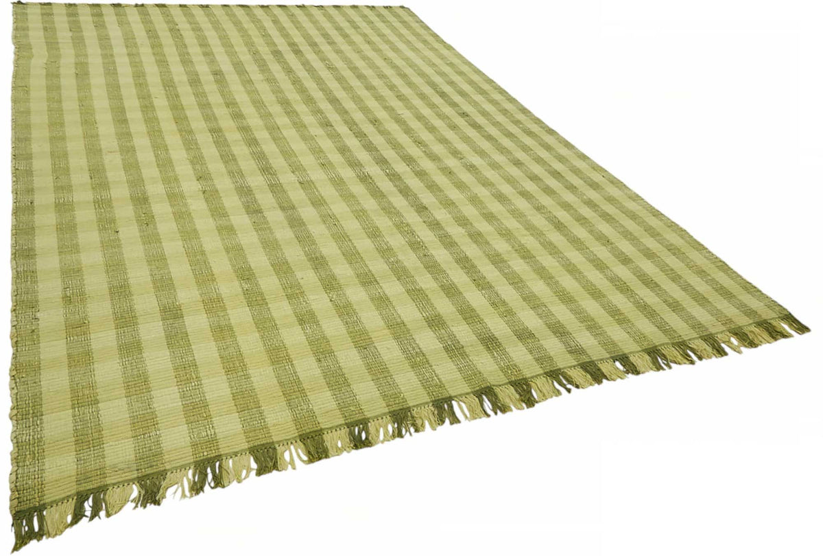 Gozvan Scandinavian Yeşil Bej Çizgili El Dokuma Halı 238x337 cm – genel görünüm