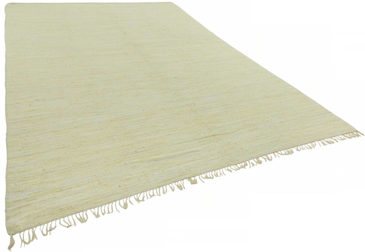 Gozvan Düz Krem Halı Hareli Yüzeyli Modern El Dokuma 280x417 cm – genel görünüm
