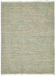 Gozvan Krem Yeşil Çizgili Modern El Dokuma Halı 270x360 cm