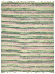 Gozvan Yeşil Krem Çizgili Modern El Dokuma Halı 270x367 cm