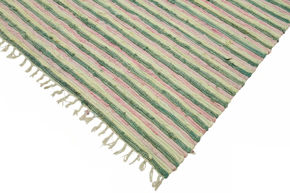 Gozvan Yeşil Krem Çizgili Modern El Dokuma Halı 270x367 cm – detay görünümü