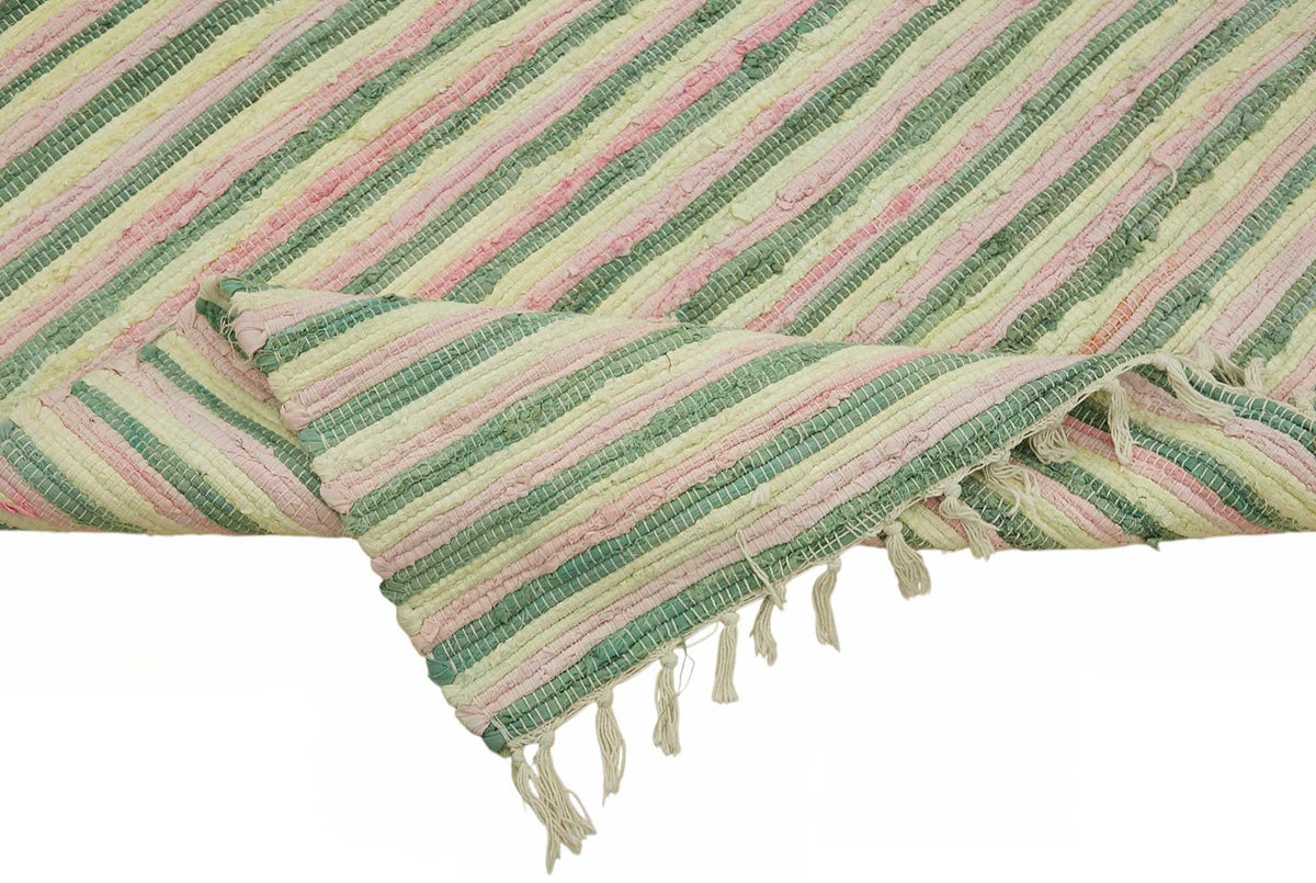 Gozvan Yeşil Krem Çizgili Modern El Dokuma Halı 270x367 cm – mekânda kullanım