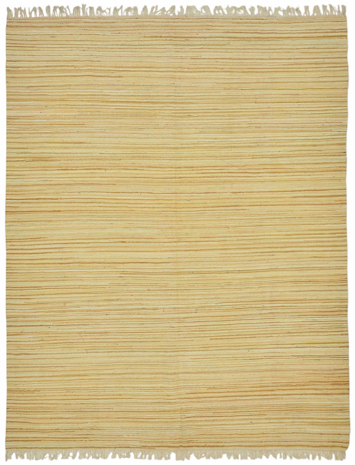 Gozvan Bej Rengi Halı Çizgili ve Gold Tonlu Vintage Dokuma 271x345 cm