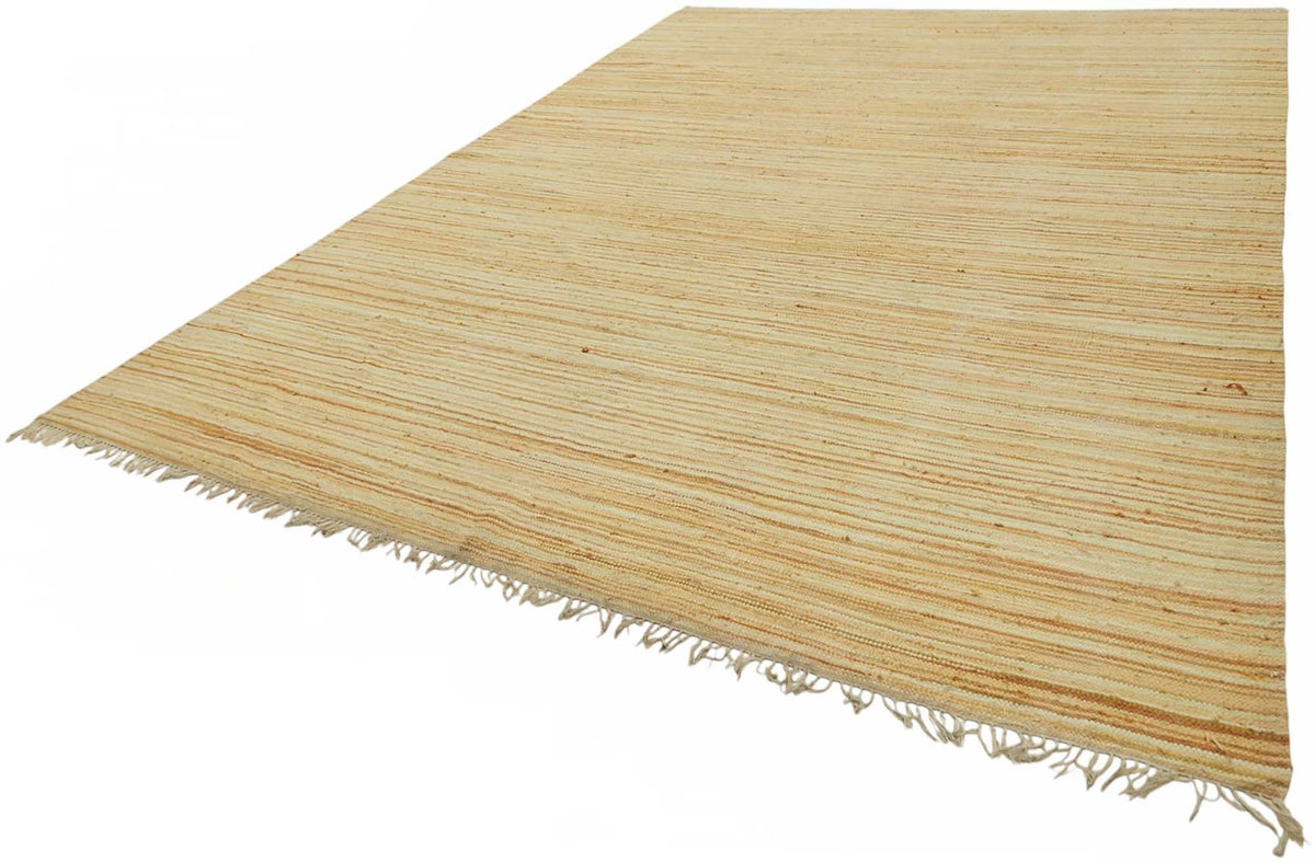 Gozvan Bej Rengi Çizgili El Dokuma Halı 297x410 cm 48960 – doku yakın çekim