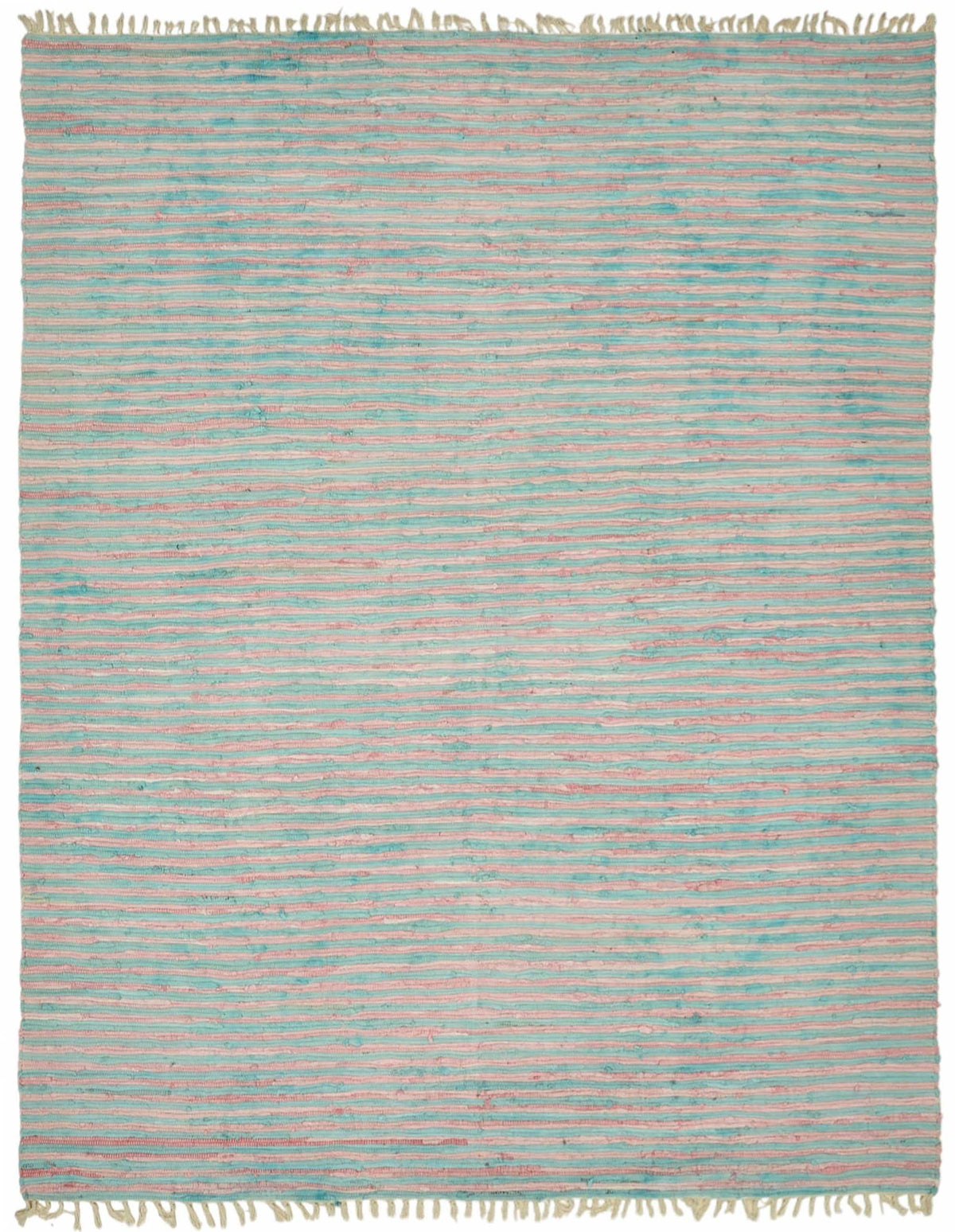 Gozvan Vintage Turkuaz Pembe Çizgili Dokuma Modern Halı 272x352 cm
