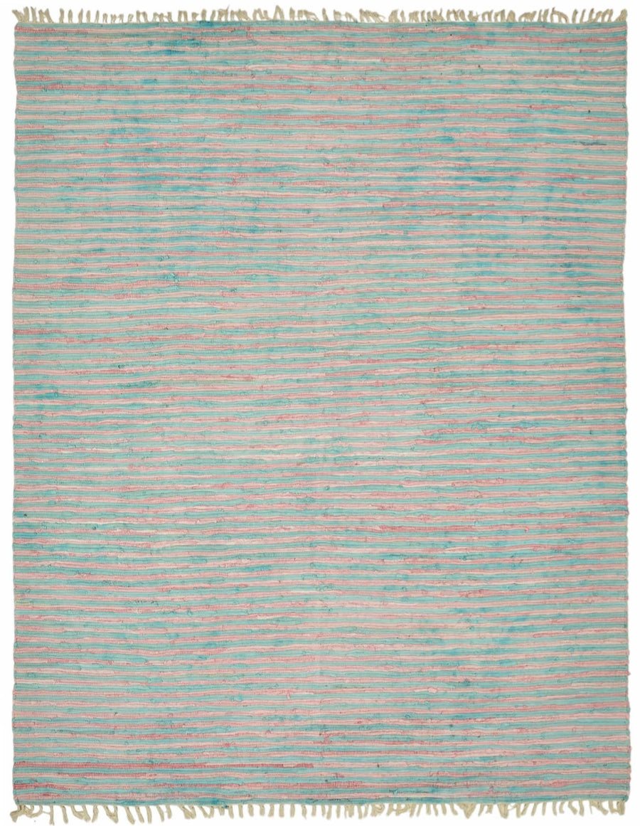 Gozvan Vintage Turkuaz Pembe Çizgili Dokuma Modern Halı 272x352 cm
