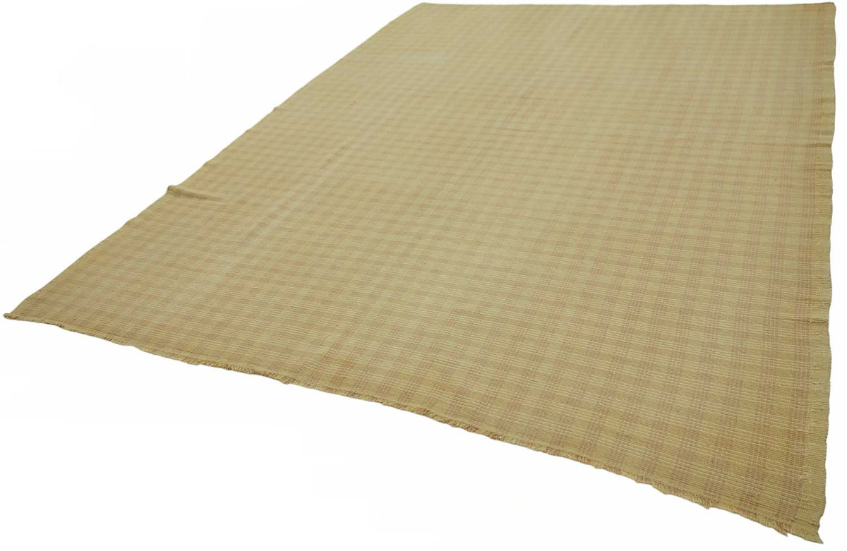 Gozvan Bej Desensiz El Dokuma Düz Krem Halı 251x320 cm 48962 – doku yakın çekim