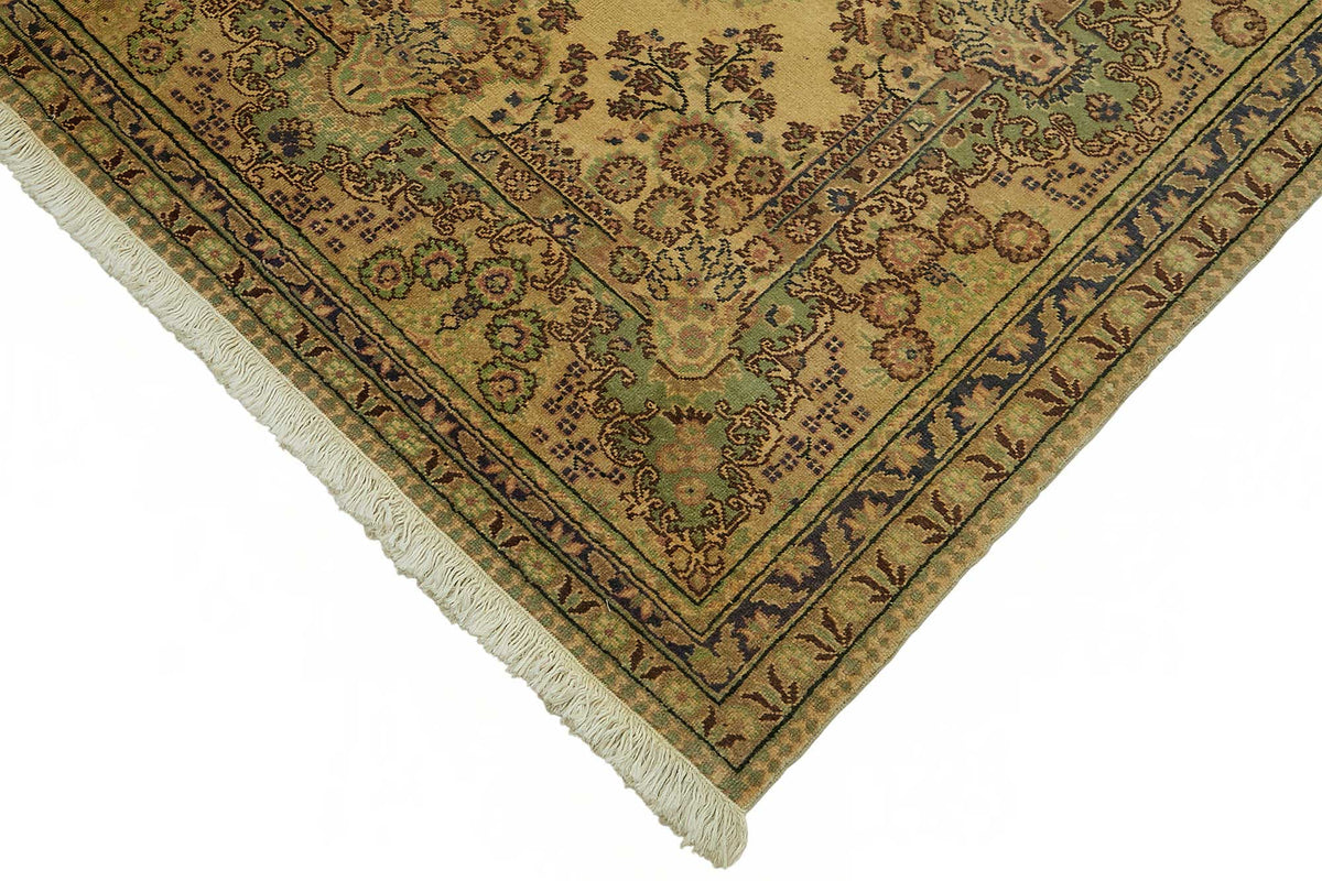 Javrik Bej Kahverengi Madalyon Desenli Vintage Halı 193x303 cm – detay görünümü