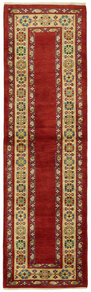 Kirzo Kırmızı Yolluk Uşak El Dokuma Geometrik Desenli 81x281 cm