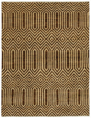 Lomli Koyu Kahverengi ve Bej Geometrik Desenli Uşak Halı 146x190 cm