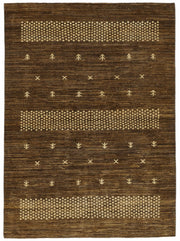 Lomli Bej Kahverengi Geometrik Modern Pamuk Yün El Dokuma Halı 145x196 cm