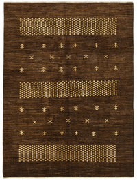 Lomli Kahverengi Bej Geometrik Desenli Etnik El Dokuma Halı 152x201 cm