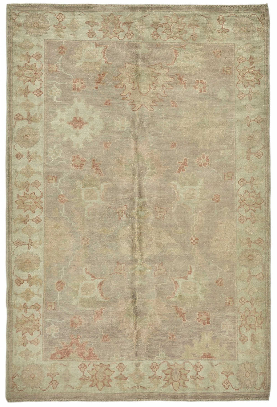 Lomli Bej Gri Madalyon Desenli El Dokuma Halı 121x180 cm