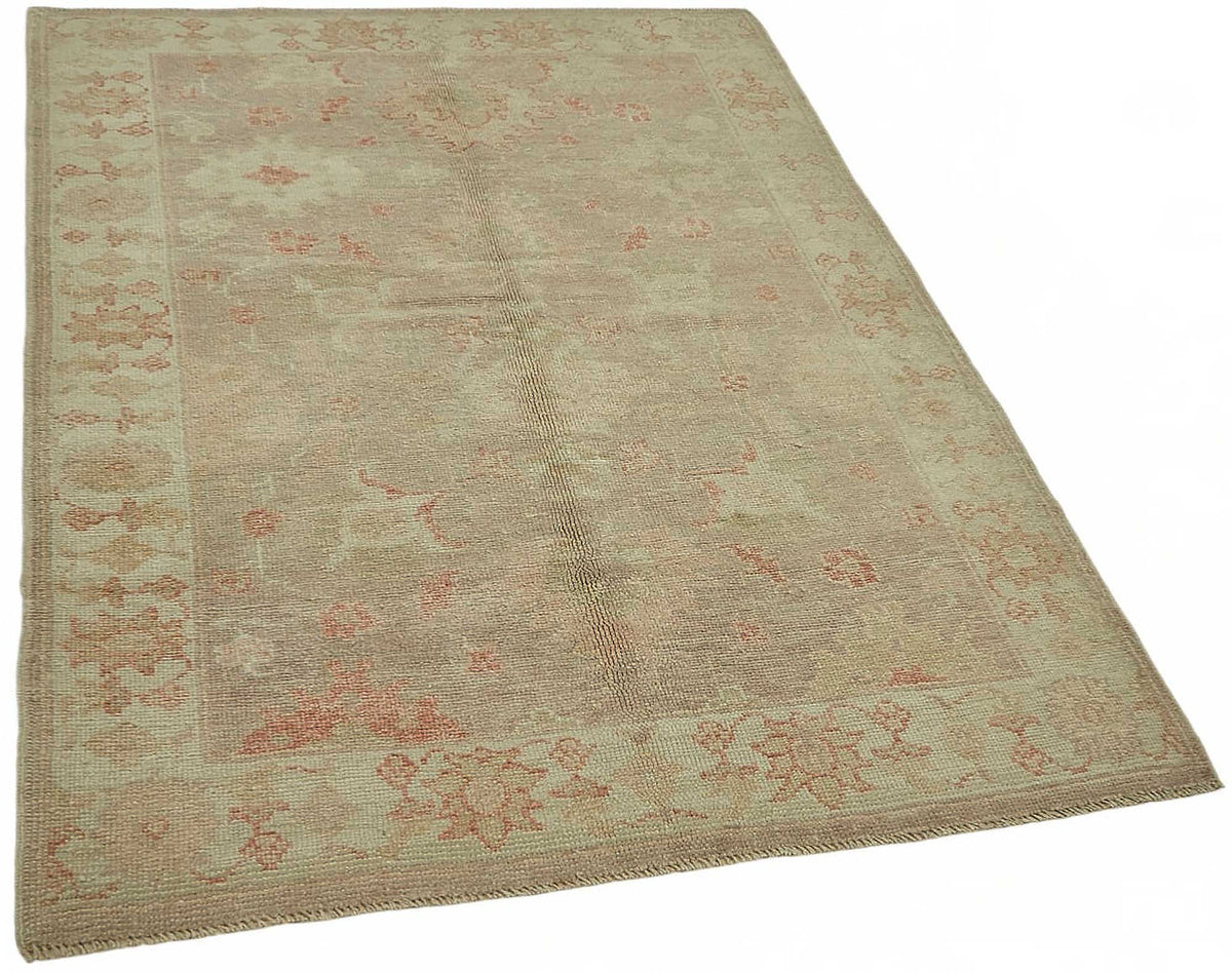 Lomli Bej Gri Madalyon Desenli El Dokuma Halı 121x180 cm – genel görünüm