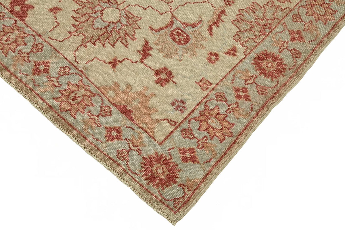 Lomli Vintage Uşak Halı Bej Kiremit Rengi Çiçekli 120x186 cm 49081 – detay görünümü
