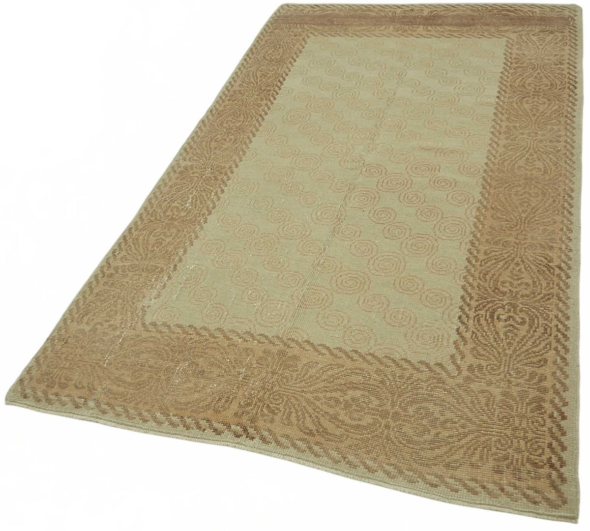 Lomli Uşak Bej Kahverengi Geometrik Desenli Halı 124x221 cm 49082 – doku yakın çekim