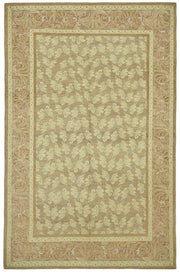 Vamave Uşak Bej Kahverengi Çiçek Desenli El Dokuma Halı 203x310 cm
