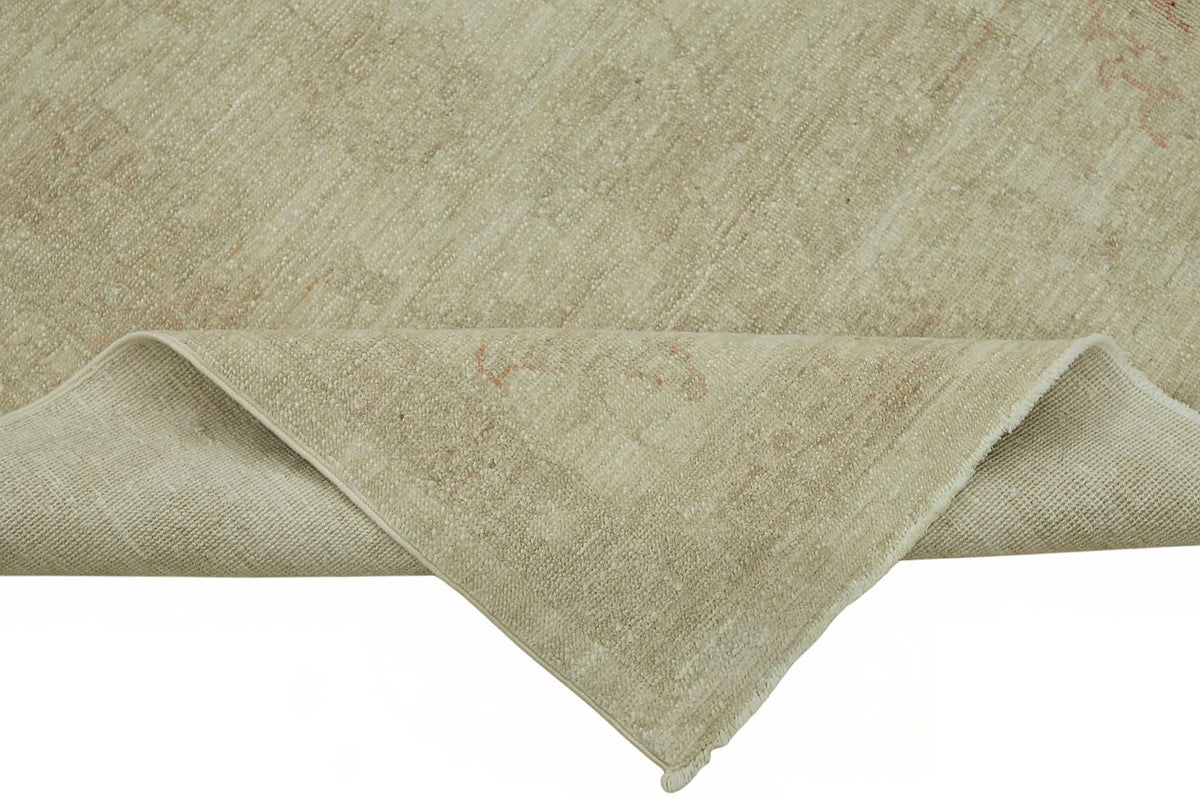 Vamave Madalyon Desenli Bej ve Açık Kahve Tonlu Uşak Halısı 162x270 cm – kenar detayı