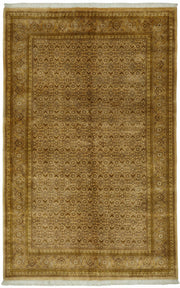 Vamave Kahverengi ve Bej Geometrik Desenli Uşak Halısı 183x274 cm