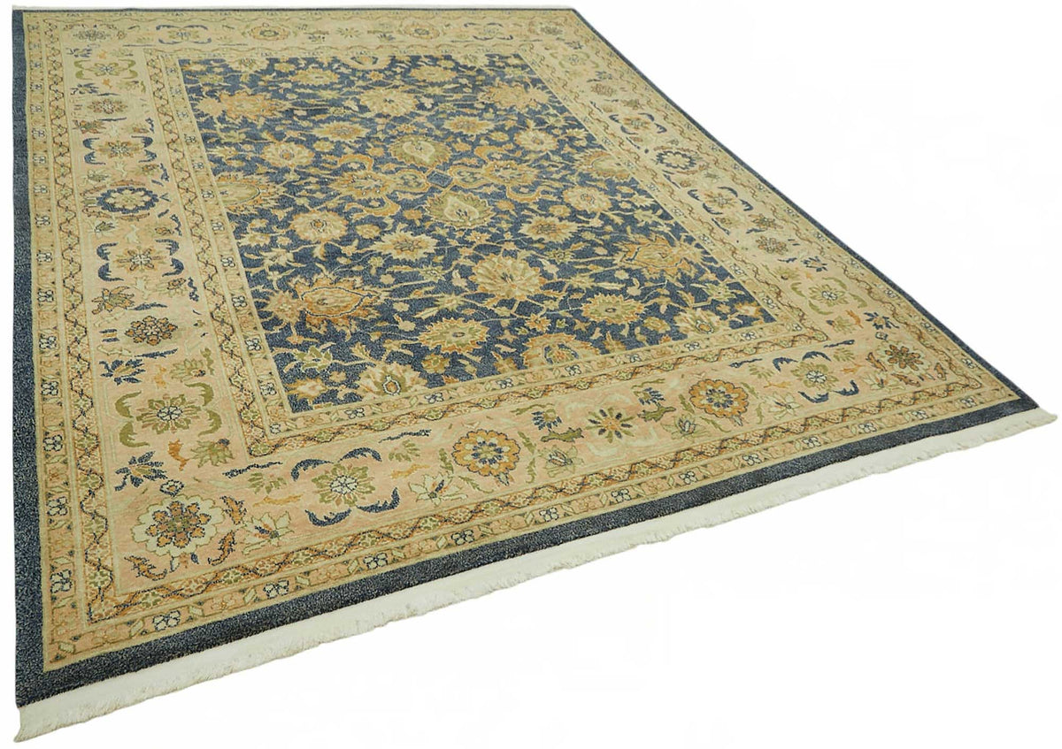 Vamave Uşak Halısı Lacivert Bej Çiçek Desenli El Dokuma 242x304 cm 49098 – genel görünüm