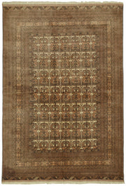 Vamave Geometrik Desenli Kahverengi Uşak El Dokuma Halı 207x302 cm