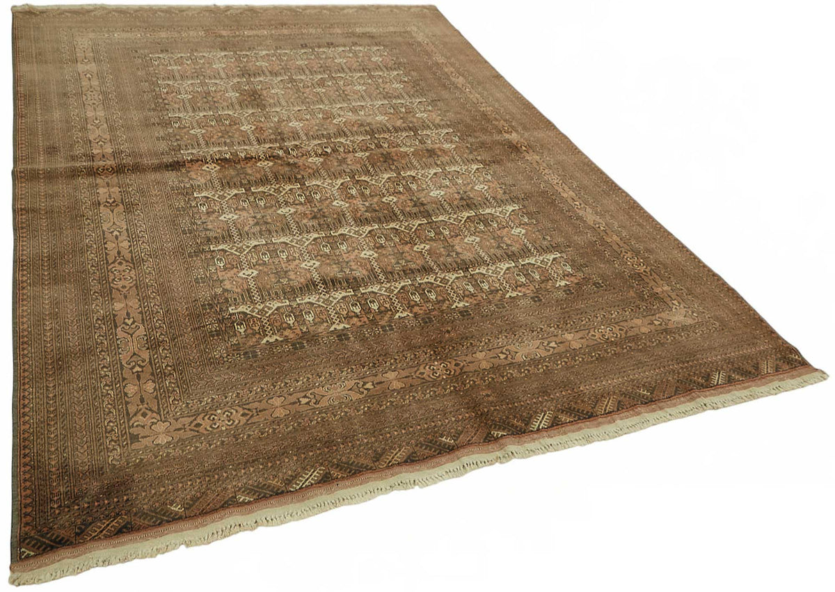 Vamave Geometrik Desenli Kahverengi Uşak El Dokuma Halı 207x302 cm – genel görünüm