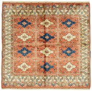 Vamave Madalyon Desenli Kırmızı Lacivert Uşak Halısı 225x235 cm 49102