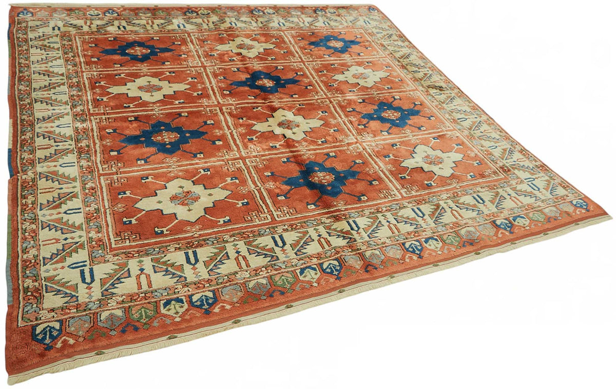 Vamave Madalyon Desenli Kırmızı Lacivert Uşak Halısı 225x235 cm 49102 – genel görünüm