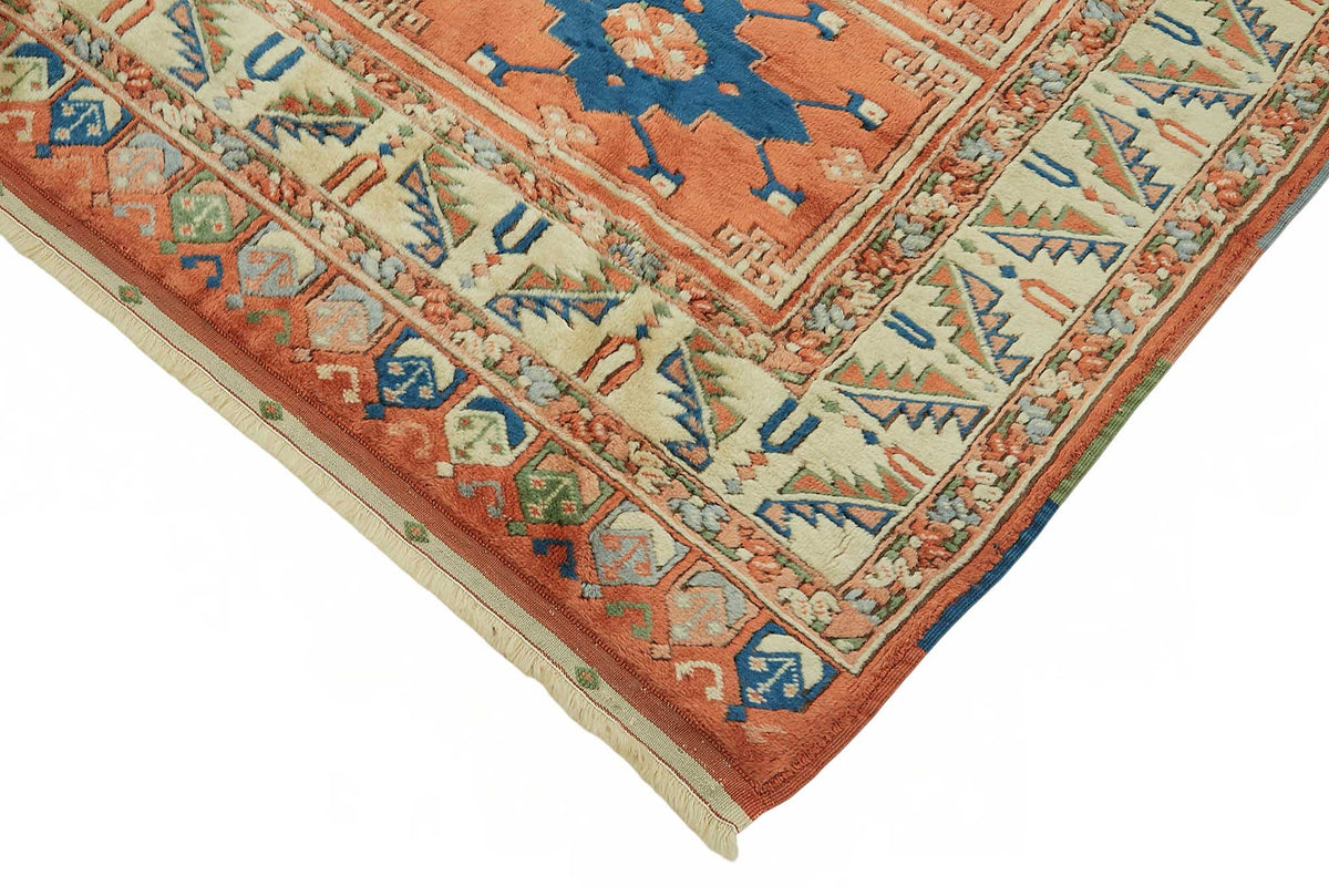 Vamave Madalyon Desenli Kırmızı Lacivert Uşak Halısı 225x235 cm 49102 – detay görünümü