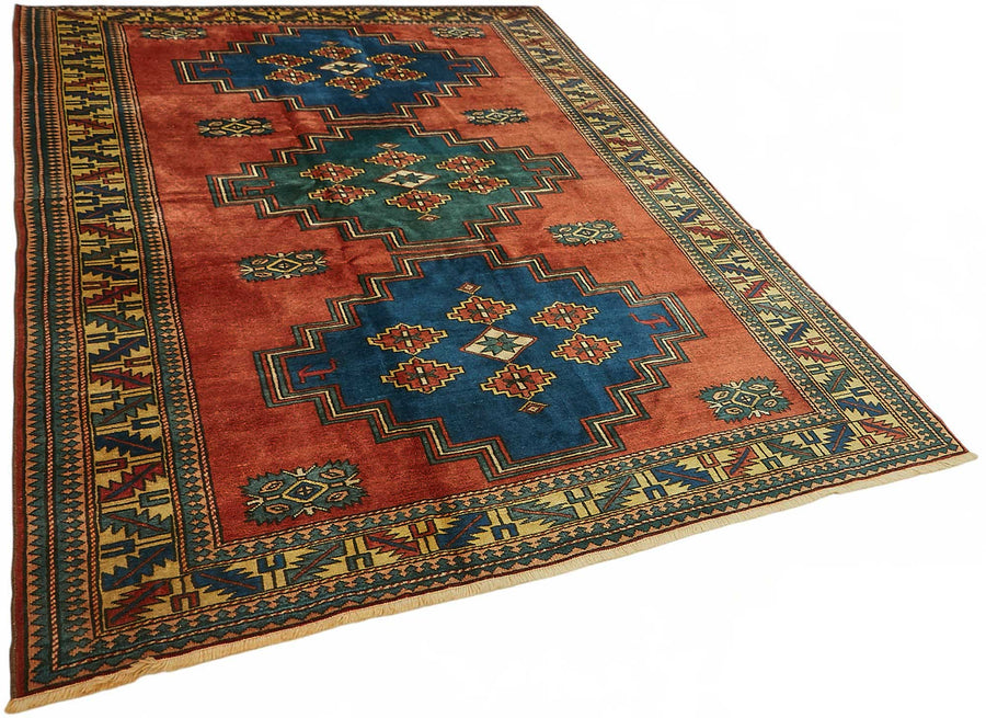 Vamave Uşak Kırmızı Dokuma Halı Geometrik Desenli 202x280 cm 49105 – genel görünüm