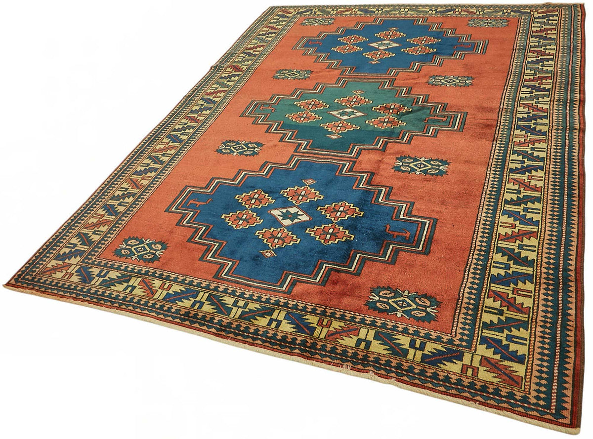 Vamave Uşak Kırmızı Dokuma Halı Geometrik Desenli 202x280 cm 49105 – doku yakın çekim