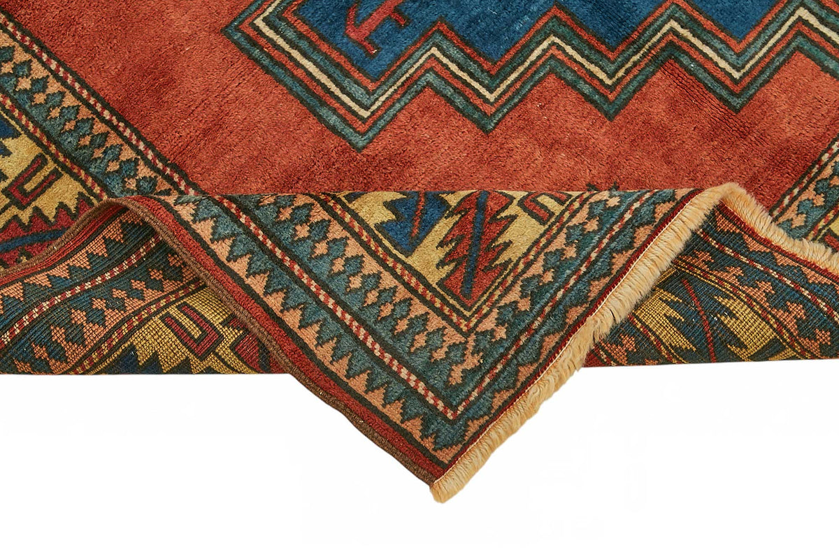 Vamave Uşak Kırmızı Dokuma Halı Geometrik Desenli 202x280 cm 49105 – kenar detayı